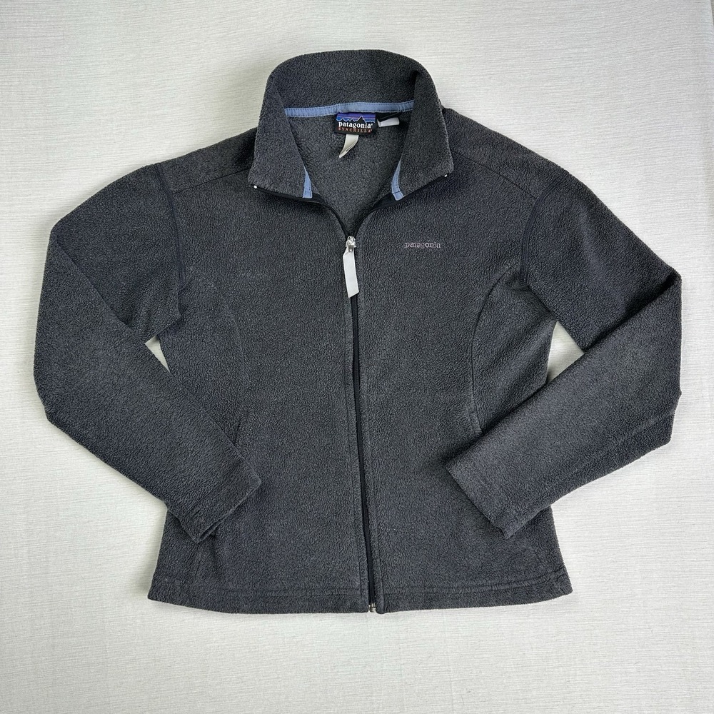 Vtg 90s Patagonia Synchilla Polar Basin Fleece Jacket Full Zip Women S Grey
